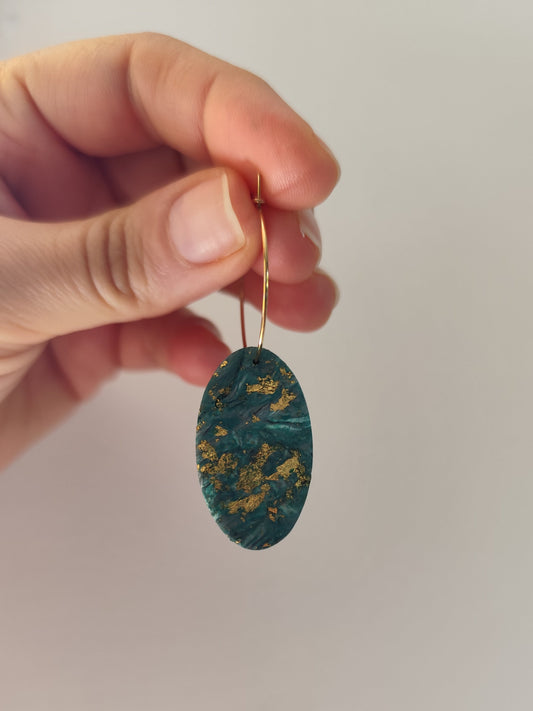 Golden Turquoise Hoops