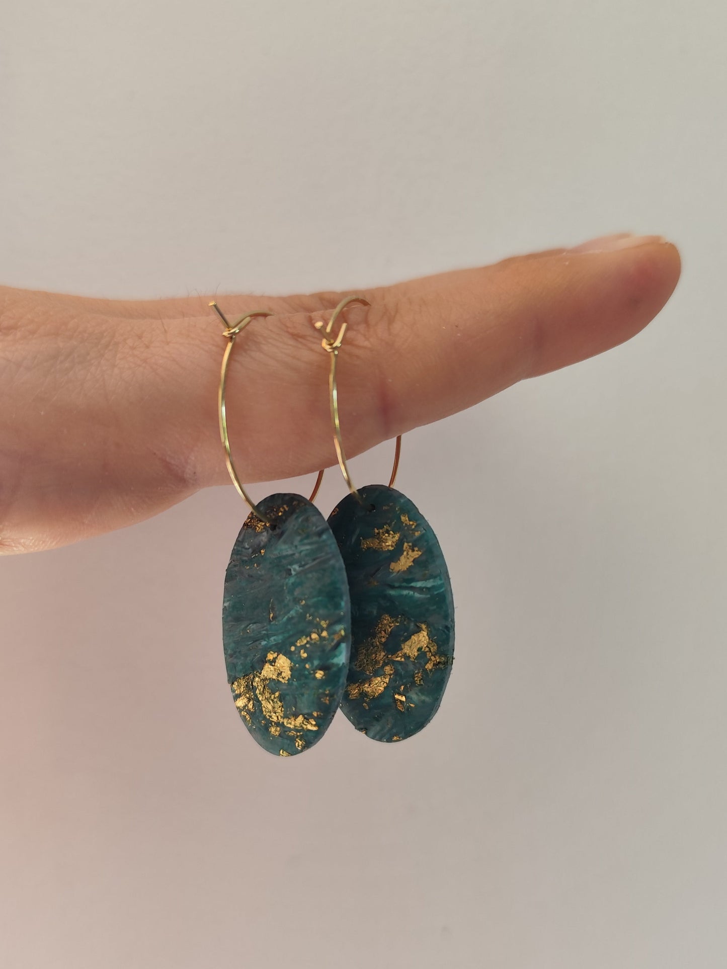 Golden Turquoise Hoops