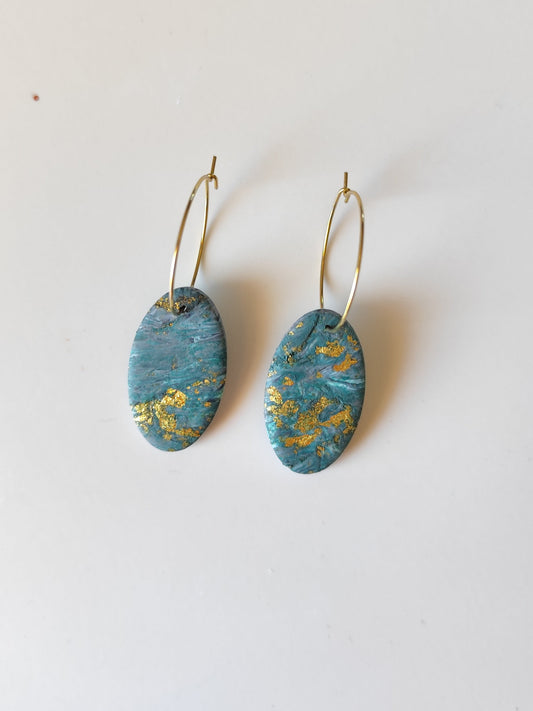 Golden Turquoise Hoops